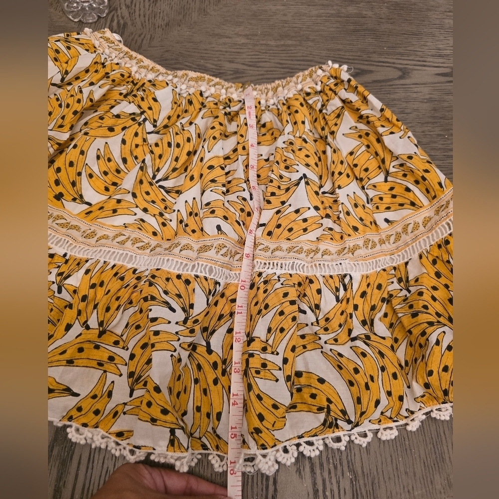 Farm Rio Spotted Banana Mini Skirt Size Small - Picture 6 of 8